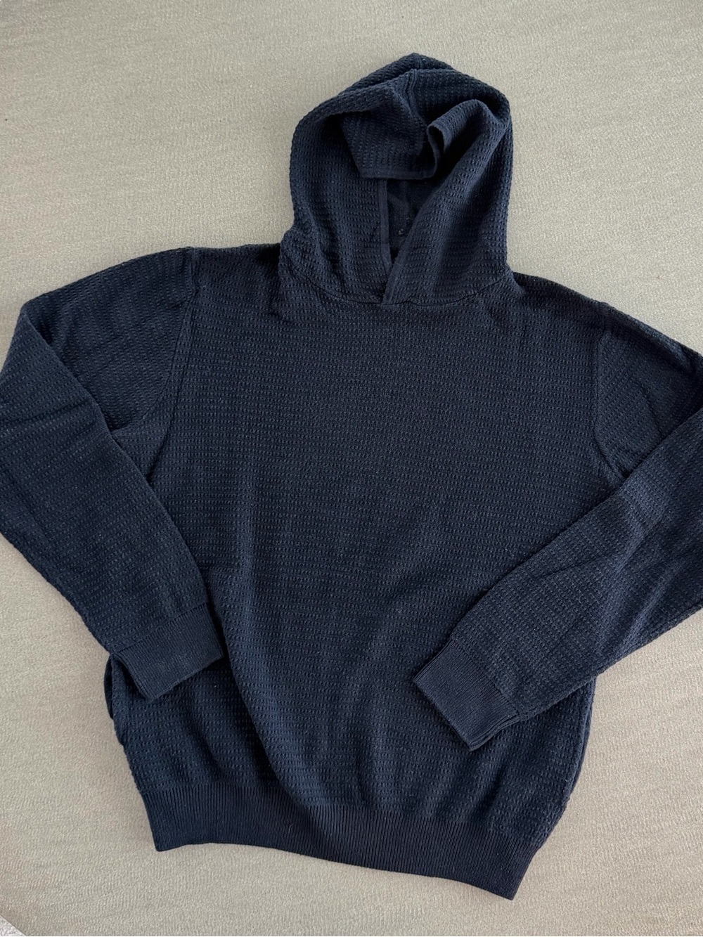 Zara Men's Navy Crewneck Hooded Sweater Sz Medium